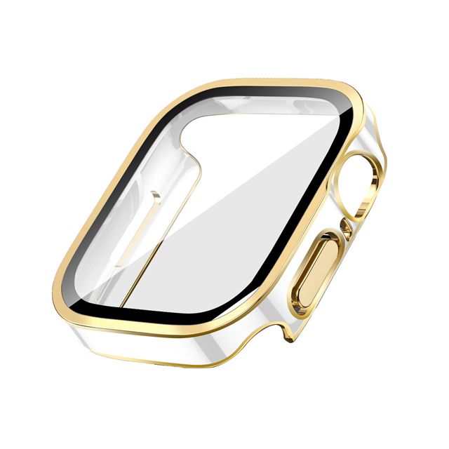 Glas + Hülle für Apple Watch 7 8 45 mm 41 mm 49 mm 44 mm 40 mm gerader Rand Displayschutzfolie Hülle iWatch 4 5 SE 6 7 8 Ultra 49 mm_voghion.com