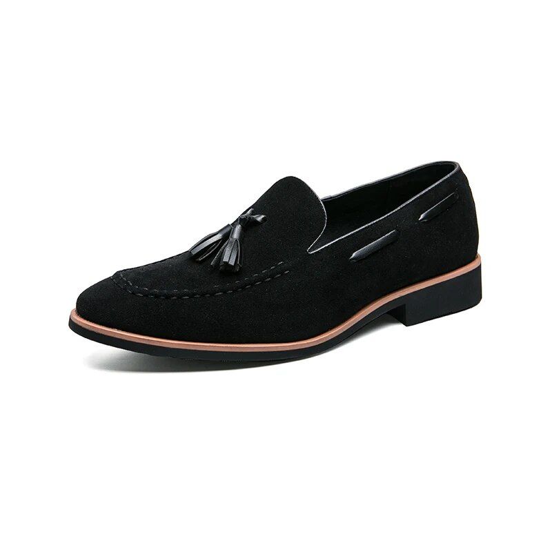 Pušķis Loafer Slip uz braukšanas zamšādas mokasīni Vīriešu ērta āda vīriešiem āra modes vīriešu ikdienas apavi_voghion.com