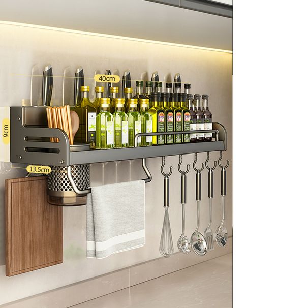 virtuves plaukts perforators brīva vieta alumīnija mājsaimniecības sienas stiprinājums garšvielu irbulīša naža turētājs daudzfunkcionāla uzglabāšana_voghion.com