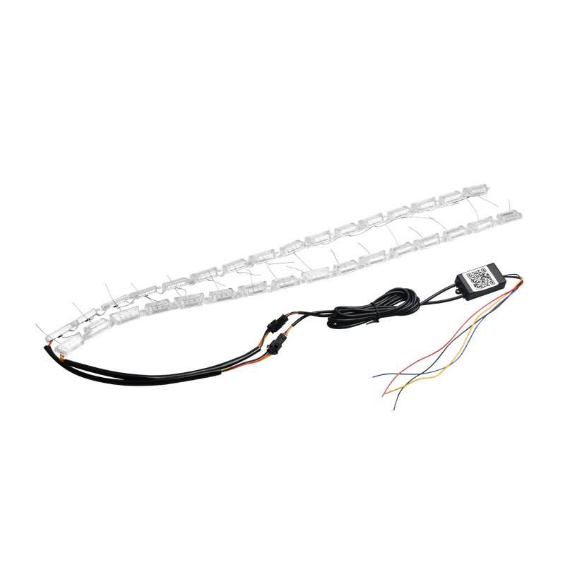 Car daytime LED lights colorful water steering RGB remote control crystal tear light marquee light bar car light modification_voghion.com