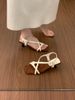 Elegante Sandalen mit offenem Zehenbereich und quadratischer Spitze für Damen mit Rock, atemberaubender französischer Feenstil für den Sommer, 3 cm niedriger Absatz_voghion.com