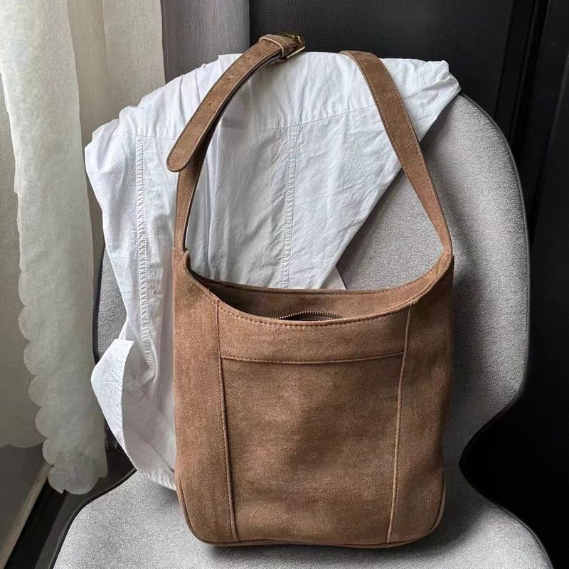 Borsa tote in pelle scamosciata di alta qualità di Niche 2024, nuova borsa a tracolla regolabile e versatile per pendolari, invernale_voghion.com