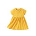 Girls Skirt Summer New European And American Small Children Round Neck Short Sleeve Western Style Little Girl Dress_voghion.com