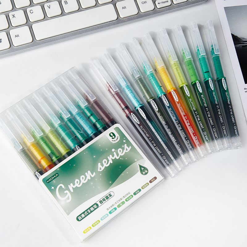 Moka 0,5 mm Flüssiggel-Rollerballstifte mit feiner Spitze – 9er-Pack leuchtende Farben zum Notieren, Skizzieren und für Kunstprojekte_voghion.com