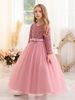 Weihnachtspartykleid für Kinder, eleganter Prinzessinnen-Stil, geeignet als Geburtstags-/Eventgeschenk, Party, Hochzeit, Blumenmädchen_voghion.com