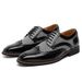 Zapatos Oxford formales con cordones para hombre, estilo informal de negocios, para oficina, fiestas y uso diario._voghion.com