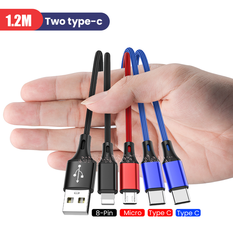 3in1 4in1 USB Type C Cable for iPhone 14 13 12 11 Pro Max 3 in 1 2 in 1 Charging Cable Micro USB Cable for Hua   able  hargg able _voghion.com