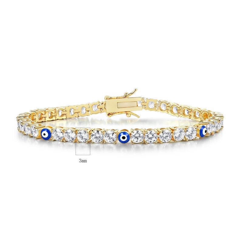 Braccialetto da tennis in resina con zirconi Devil's Eye da 3 mm e 4 mm, decorazione all'ingrosso_voghion.com
