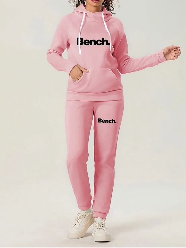 Damen-Kapuzenpullover-Set mit Buchstabendruck, langärmligem Pullover-Sweatshirt und Hose mit elastischer Taille_voghion.com