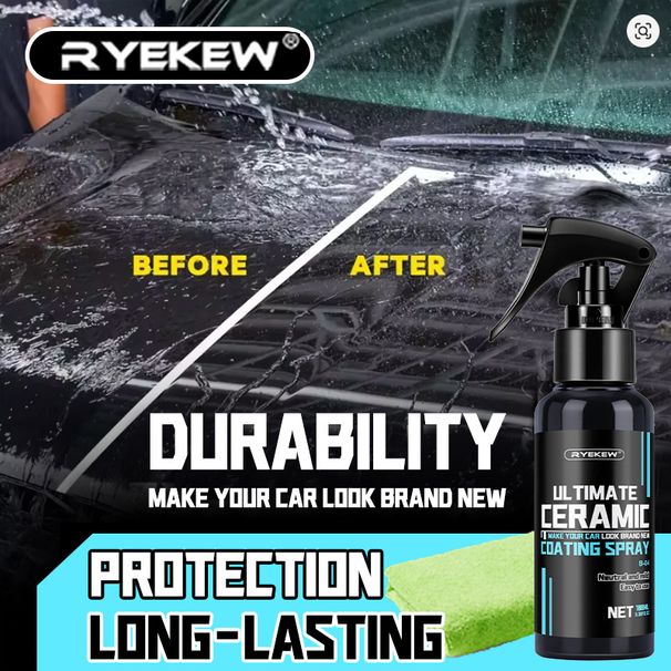 Ryekew 3 in 1 Car Agent Quick Paint Surface Glass Hand Spray Wax Micro Coating Crystal_voghion.com