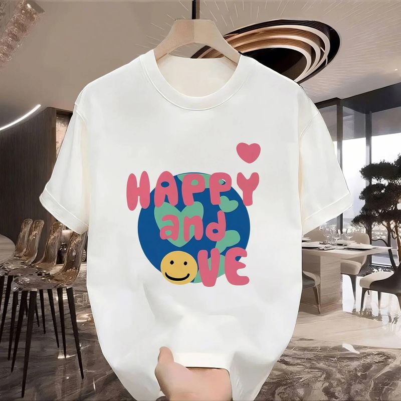 2025 Sommer Lose Männer Und Frauen Pullover 100% Baumwolle Kurzarm T-shirt_voghion.com