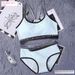 Women's Intimates Belt Threaded Chest Wrap Underwear Suit Young Ladies Sports Bra Pure Cotton Vest Panties_voghion.com