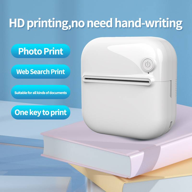 Draagbare mini-studentenprinter met foutvragen, inktvrij printen, Bluetooth-verbinding, thermische printer_voghion.com