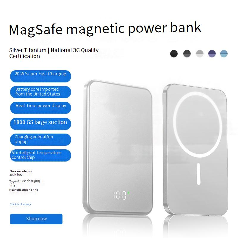 Power Bank Private Model Suitable Magnetic Wireless Charging Treasure Titanium Alloy Fast Charging Portable And Thin Mobile Power_voghion.com