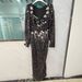 Elegant V-Neck Sequin Long Sleeve Evening Gown With Beaded Embellishments – Perfect For Parties & Galas_voghion.com