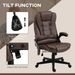 HOMCOM Heated Vibrating Massage Office Chair Linen High Back Desk Chair Coffee_voghion.com