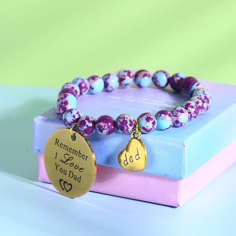Pulseras elásticas de jaspe imperial azul-púrpura con piedra natural, regalo para hombres_voghion.com