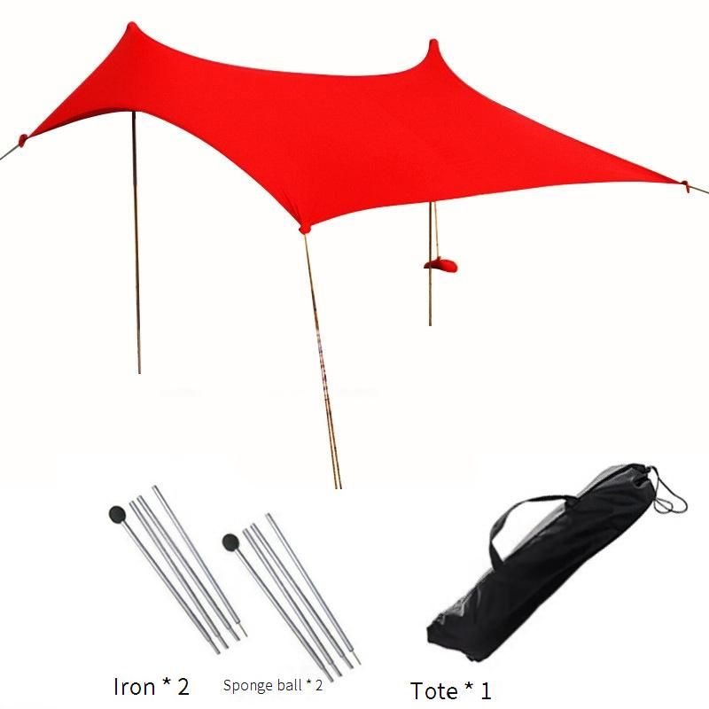 Portable Beach Sun Shade Canopy UPF 50+ Outdoor Shelter For Camping Fishing Lightweight Lycra Fabric Easy Setup Windproof Includes Carry Bag Stakes_voghion.com