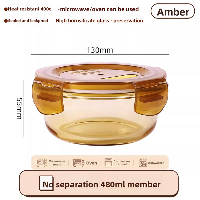 Borosilicate Glass Lunch Box Microwave & Oven Safe Meal Prep Container With Dividers (Leakproof BPA-Free Ideal For Office Reheating & Salad Storage)​_voghion.com