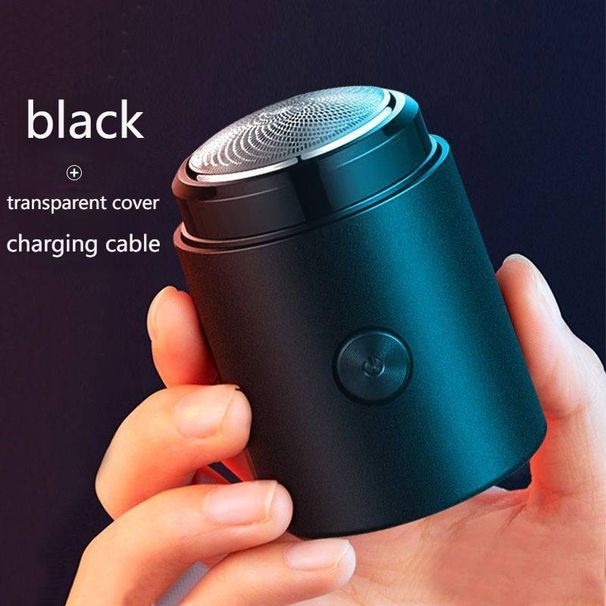 Rasoio elettrico a 3 lame per uomo - Rasoio compatto ricaricabile tramite USB con testine flottanti e autonomia di 60 minuti (nero, impermeabile, adatto ai viaggi)_voghion.com