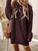 Cozy Cable-Knit Sweater Dress – Oversized Winter Tunic Dress (S-XXL, Beige/Purple)_voghion.com