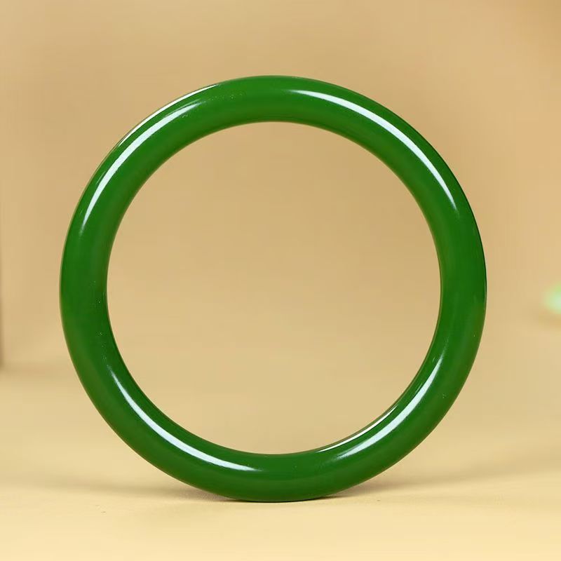 Hurtowa, ręcznie robiona okrągła bransoletka z jadeitu w stylu Tanxi z Xinjiang, z zielonkawym odcieniem i brzęczącym dźwiękiem. Łańcuszek na rękę._voghion.com