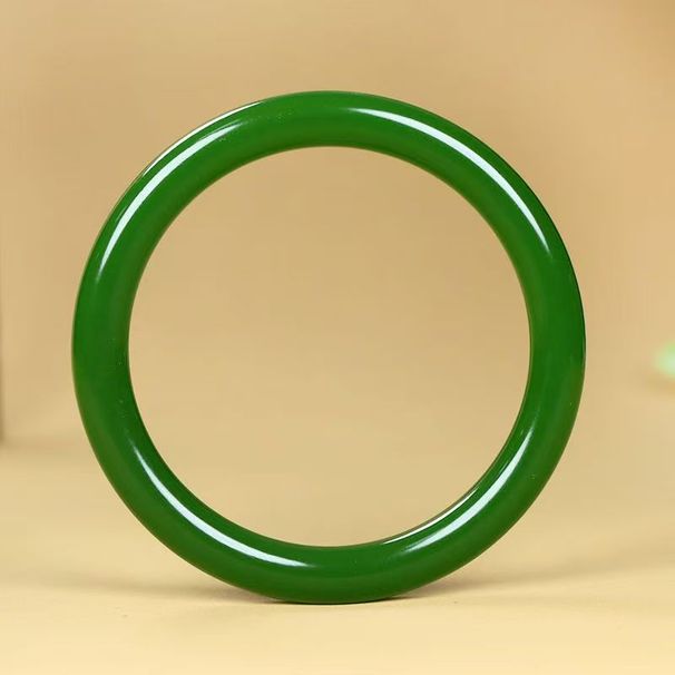 Hurtowa, ręcznie robiona okrągła bransoletka z jadeitu w stylu Tanxi z Xinjiang, z zielonkawym odcieniem i brzęczącym dźwiękiem. Łańcuszek na rękę._voghion.com