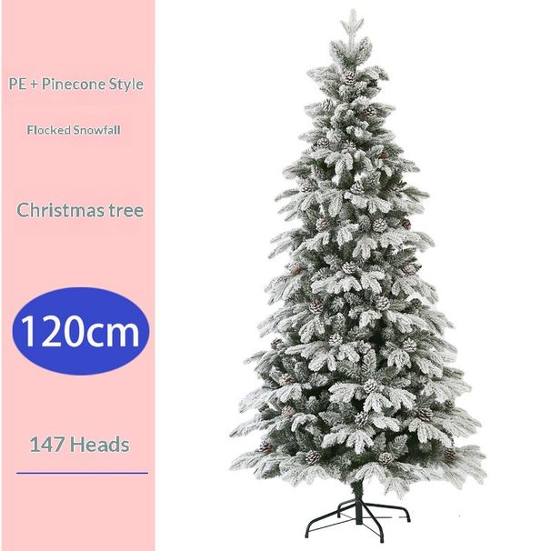 Hochwertiger, mit PE-Zapfen beflockter, schneeweißer Weihnachtsbaum – realistische künstliche Tanne mit bereiften Spitzen für die Dekoration von Wohn- und Geschäftsräumen_voghion.com