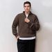 Men's Half-Zip Mock Neck Sweater - Classic Old Money Style Knit Pullover For Autumn & Winter_voghion.com