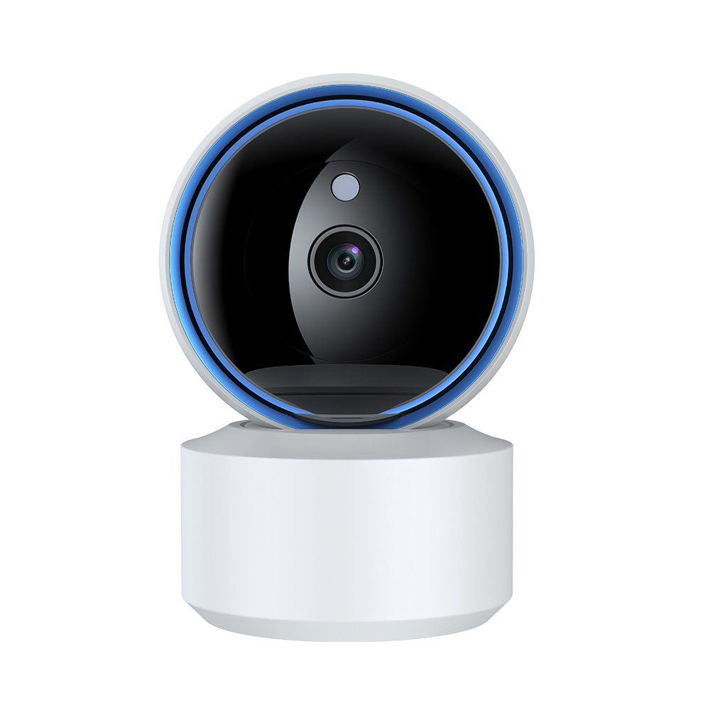 Caméra de sécurité intelligente WiFi TUYA 3MP, surveillance intérieure sans fil avec vision nocturne, vue à 360°, stockage sur carte TF, compatible avec les normes US/EU/UK._voghion.com