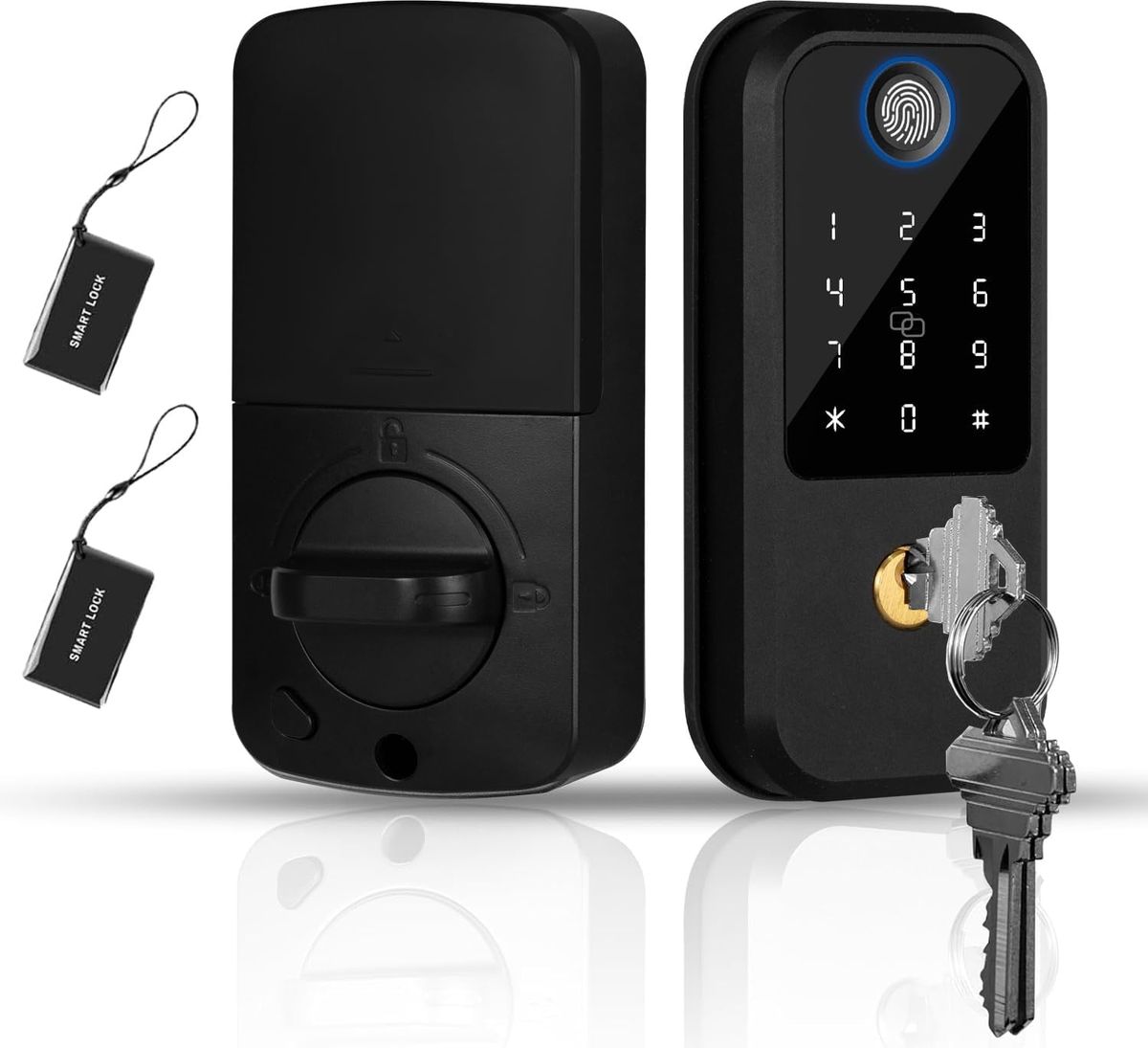Smart with Keypad, Fingerprint Lock, Biometric Keyless Entry Door Auto Digital Electronic Lock for home_voghion.com