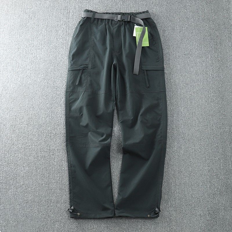 Pantalon softshell coupe-vent imperméable doublé polaire pour homme - Pantalon de travail d'hiver coupe droite avec plusieurs poches et ceinture_voghion.com