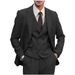 Men's Slim Fit Herringbone Suit 3-Piece Set - Business Casual Blazer, Vest & Pants For Wedding, Party & Office_voghion.com