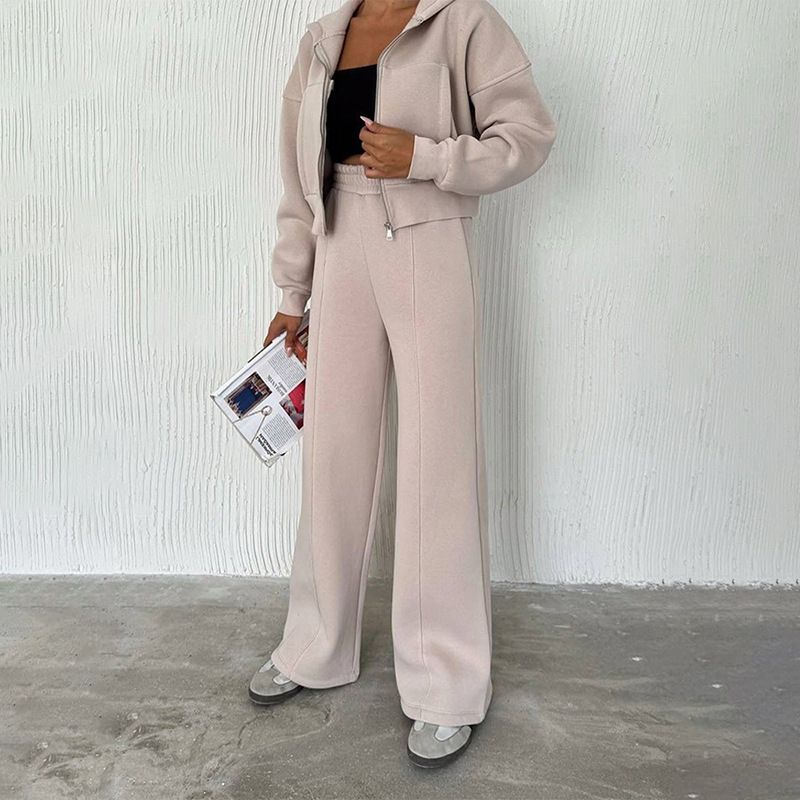 Women's Casual Tracksuit Set Long Sleeve Top & Pants Two-Piece Outfit Streetwear Fashion Fall Winter Comfortable Sportswear_voghion.com