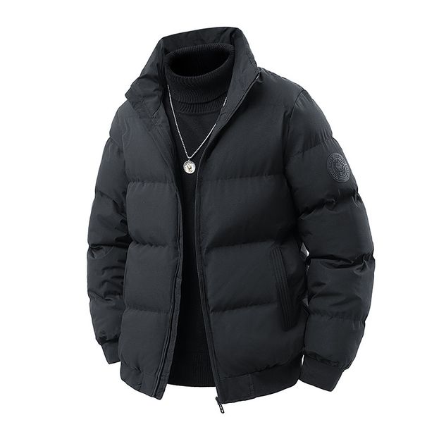 „Herren-Steppjacke mit Stehkragen – Wintermantel mit dicker Baumwollfüllung, locker sitzende Freizeitoberbekleidung in Schwarz, Rot und mehr“_voghion.com