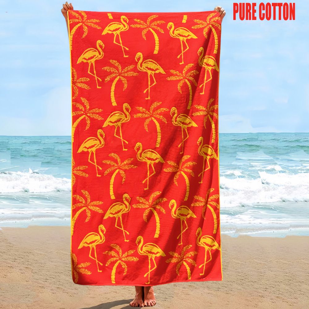 Asciugamano da spiaggia spesso in velluto stampato, morbido e assorbente, in puro cotone, 180*105_voghion.com