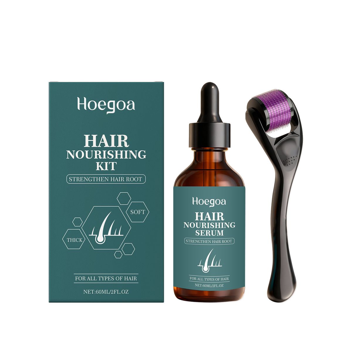 HOEGOA Care Set Gentle Nourishing Scalp Volumizing Smooth Shiny Natural Fluffy Hair_voghion.com