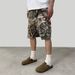 2025 Zomer Nieuwe Amerikaanse Stijl Blad Camouflage Shorts Vintage Look Bouwvakker Zevenpunts Broek Unisex_voghion.com
