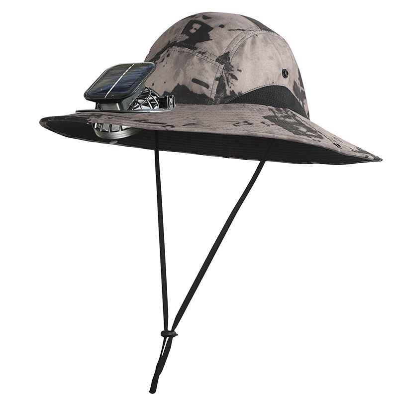 Sombrero refrescante con energía solar y ventilador integrado, ala ancha y protección solar UPF 50+ (recargable y ultrasilencioso para hombre)_voghion.com