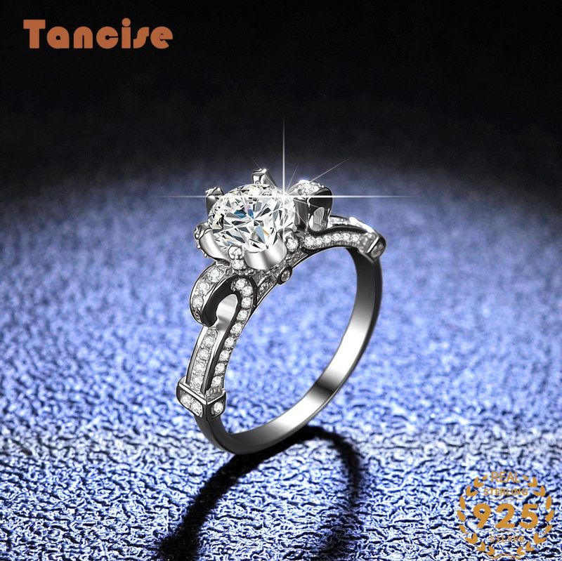 Tancise klasszikus moissanite ezüst gyűrű női ékszer esküvői ígéret party ajándék_voghion.com