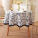 Hot Sale Cotton And Linen Blue Rose Printing Round Fabric Small Round Table INS Wind_voghion.com