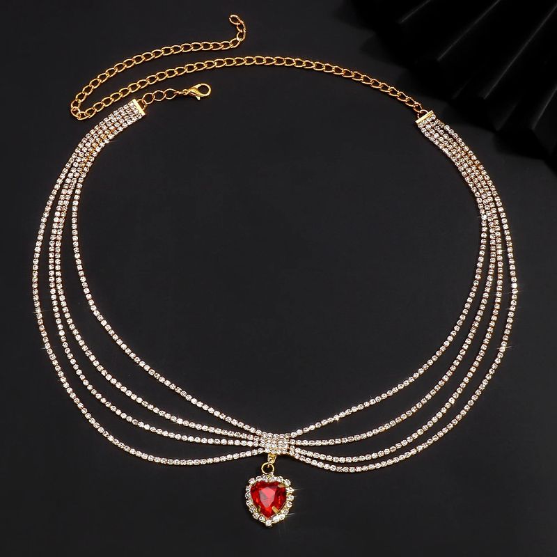 Ethnic Style Love Pendant, Rhinestone Headgear, European And American High-end Luxury Multi-layer Forehead Chain, Hair Accessories Hair Chain_voghion.com