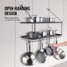VEVOR Pot Rack Wall Mounted, 30 Inch Pot And Pan Hanging Rack, Pot And Pan Hanger With 12 S Hooks, 55 Lbs Loading Weight, Ideal For Pans, Utensils, Cookware In Kitchen_voghion.com