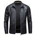 Heren Casual Slim Fit Motorfiets PU Leren Jas, Heren Koreaanse Versie_voghion.com