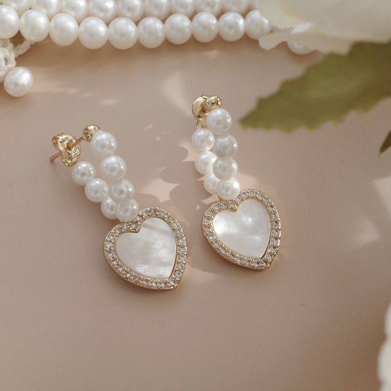 Women's Earrings spring new trendy high-end earrings pearl temperament high-end earrings retro exquisite internet celebrity earrings_voghion.com