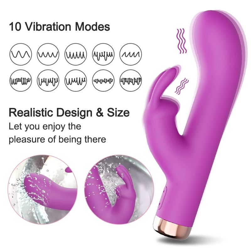 TLUDA G-spot rabbitvibrator met 10 krachtige vibratiestanden, clitorisstimulator, seksspeeltjes voor vrouwen, seksspeeltjes voor volwassenen, paars_voghion.com