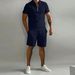 Menns Polo Casual Løse shortser med korte ermer Joggedress_voghion.com