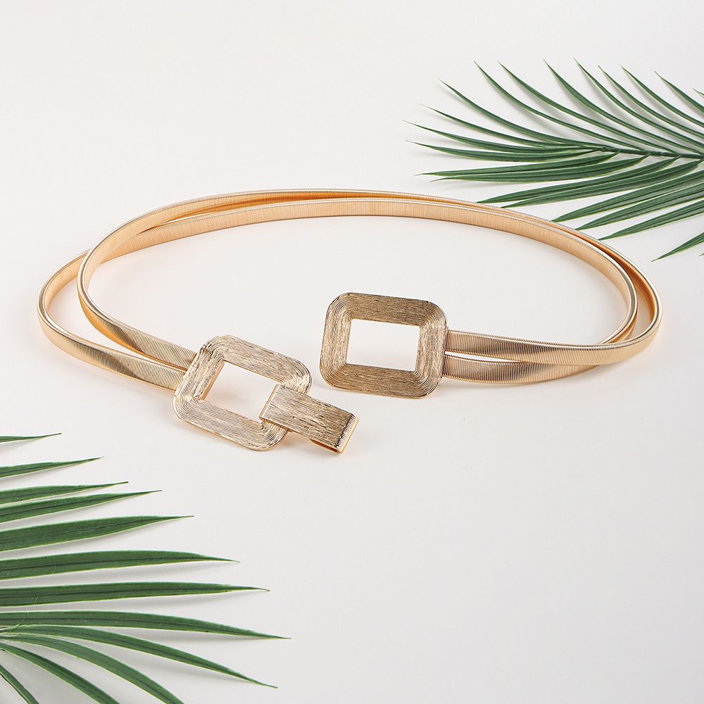 1 stücke doppel geometrische elastische gürtel für frauen metall frühling taille kette_voghion.com
