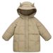 Kids Winter Down Jacket With Hood, Warm Thickened Boys Girls Coats For Cold Weather, Neutral Style Windproof Puffer Jacket For Children_voghion.com