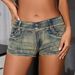 2025s 821#New High Elastic Ultra Short Low Waist Distressed Ripped Jeans Denim Shorts For Women_voghion.com
